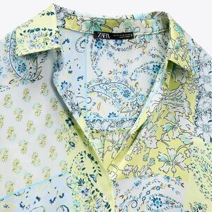 Zara Men's Multicolor Floral Button Down Shirt